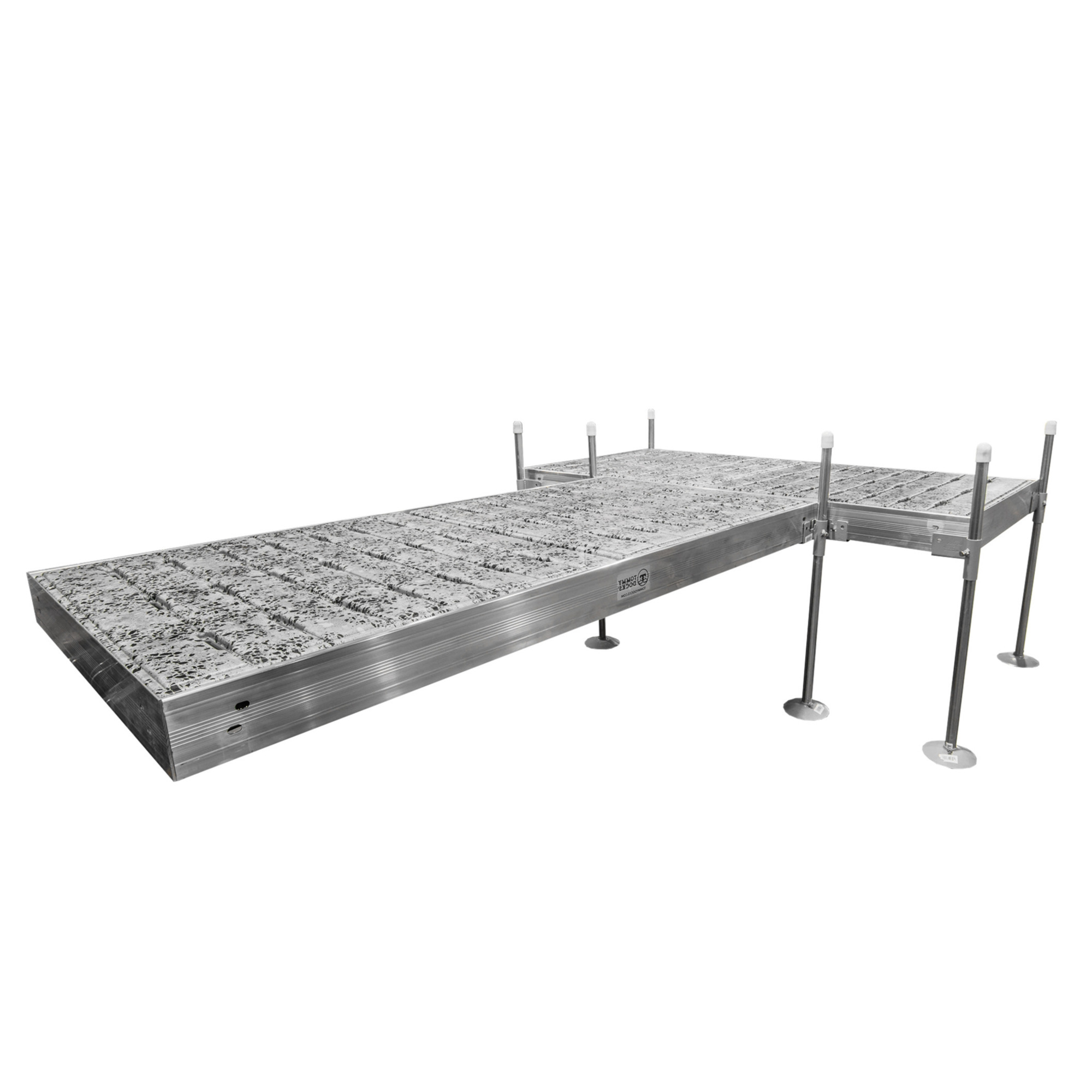 Tommy Docks T-Shaped Terrazzo Aluminum Dock - 12ft., 48in. x 96in., Slip-Resistant, Weatherproof, Model# TDTADT-40022